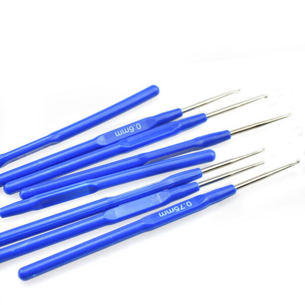 Knitting Tool Set Blue Plastic Handle Crochet - Image 4