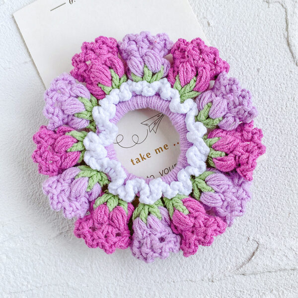 Handmade Crochet Orchid Yarn Headband - Image 7