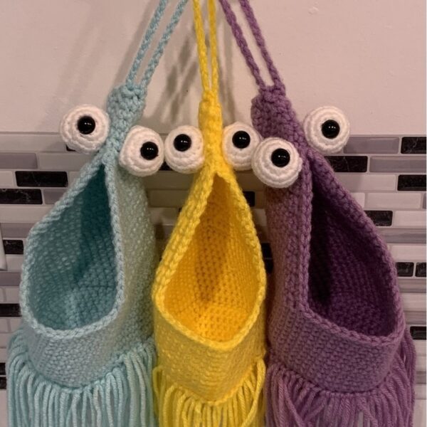 Hand Crochet Wall Storage Bag - Image 5