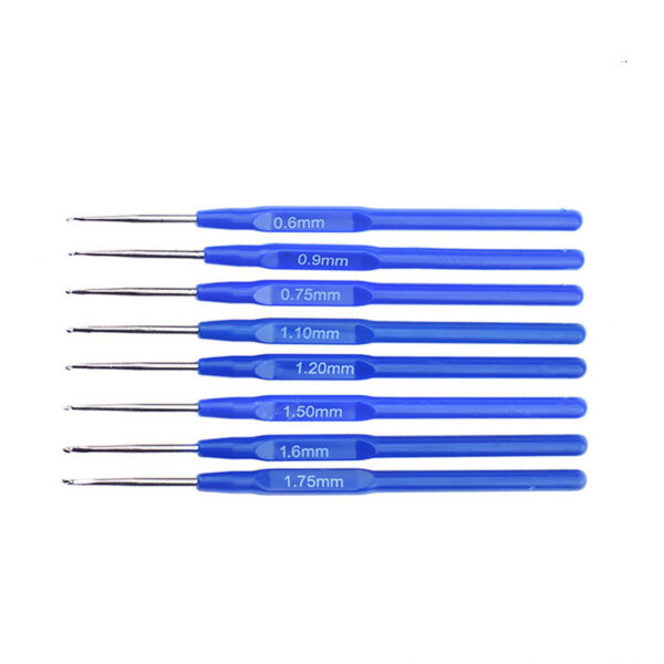 Knitting Tool Set Blue Plastic Handle Crochet - Image 2