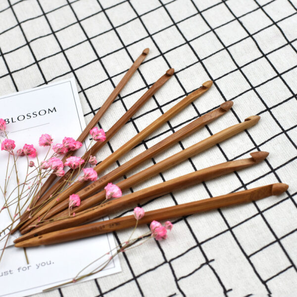 Set Of 7 Bamboo Stick Crochet Hooks - Image 2