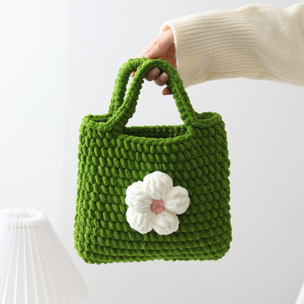 Hand Knitted Thick Wool Crochet Tote Bag - Image 2