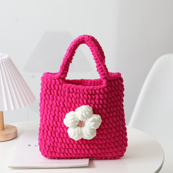 Hand Knitted Thick Wool Crochet Tote Bag - Image 3