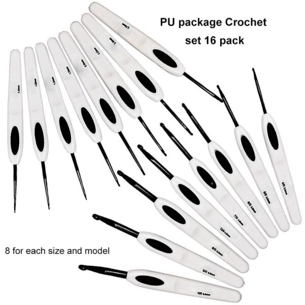 Knitting Tools Sweater Needle ABS White Handle Black Aluminum Crochet Hook - Image 4