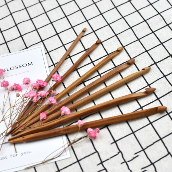 Set Of 7 Bamboo Stick Crochet Hooks - Image 3