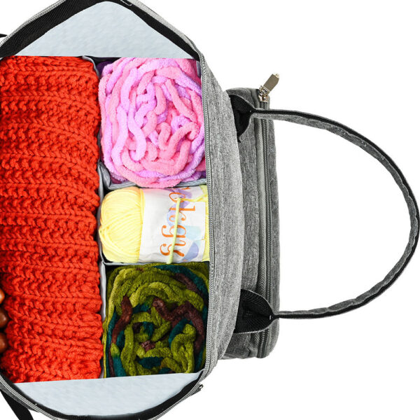 Household Double Shoulder Wool Crochet Storage Bag - Image 2