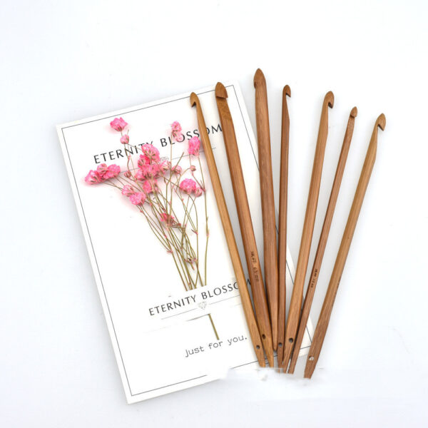 Set Of 7 Bamboo Stick Crochet Hooks - Image 4