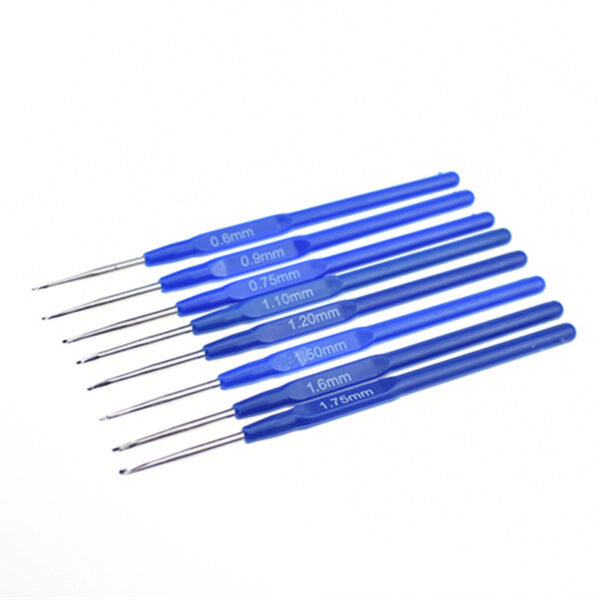 Knitting Tool Set Blue Plastic Handle Crochet - Image 5