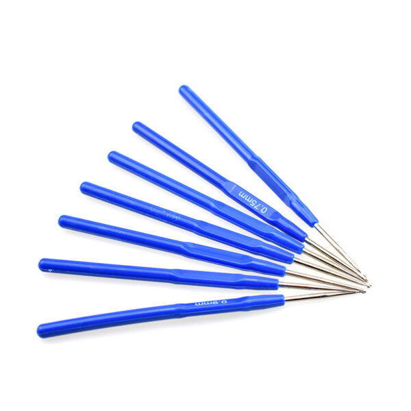 Knitting Tool Set Blue Plastic Handle Crochet - Image 3