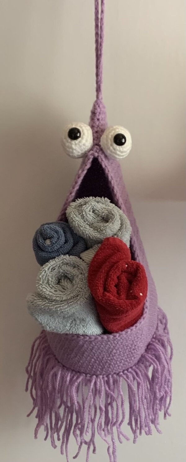 Hand Crochet Wall Storage Bag - Image 4